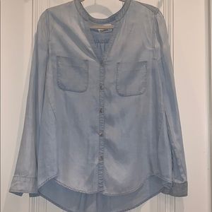 Anthropologie Dakota Chambray Button-down Blouse